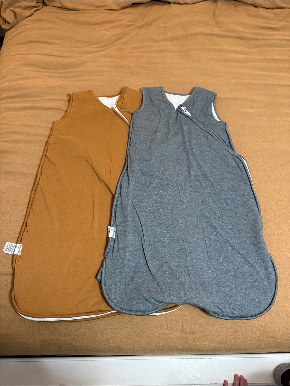 Cozy Sleeveless Baby Sleep Sack - Gray & Mustard